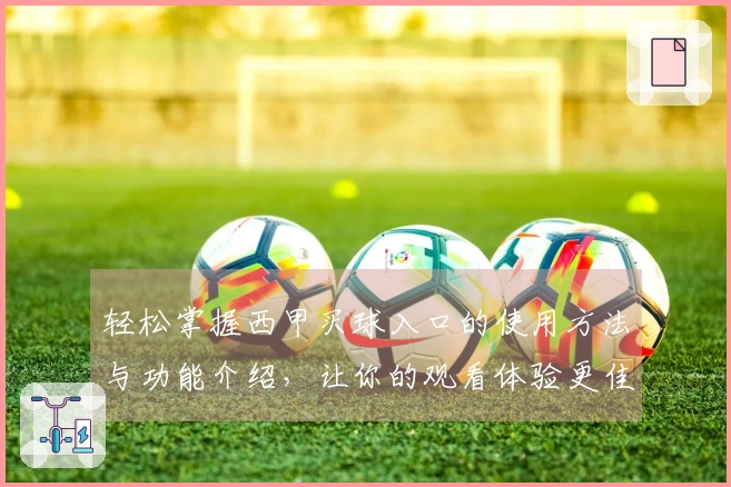 轻松掌握西甲买球入口的使用方法与功能介绍，让你的观看体验更佳！